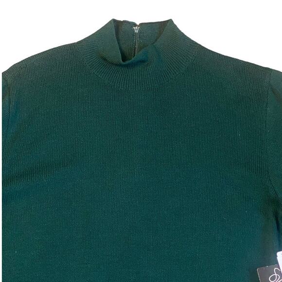 NEW Vintage Marie St. John Forest Green Knit Mock Neck Sweater Large NOS Hunter - Picture 5 of 9